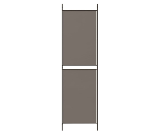 Biombo divisor de 5 paneles de tela gris antracita 250x180 cm