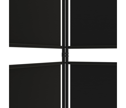 Biombo divisor de 5 paneles de tela negro 250x180 cm