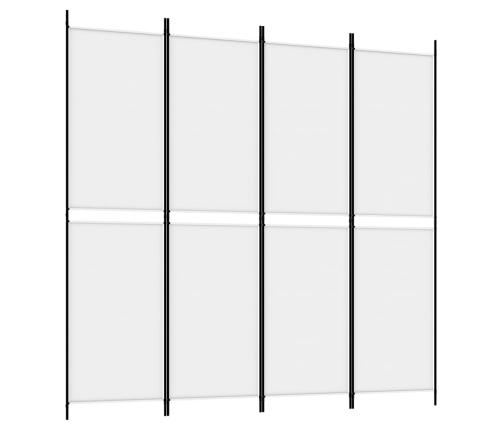 Biombo divisor de 4 paneles de tela blanco 200x200 cm