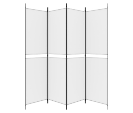 Biombo divisor de 4 paneles de tela blanco 200x200 cm