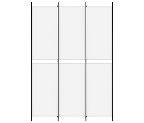 Biombo divisor de 3 paneles de tela blanco 150x220 cm