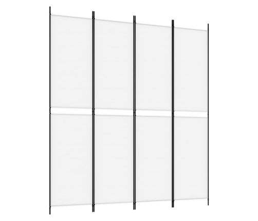 Biombo divisor de 4 paneles de tela blanco 200x220 cm