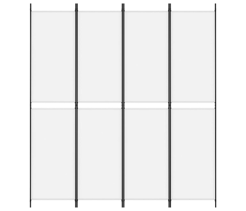 Biombo divisor de 4 paneles de tela blanco 200x220 cm