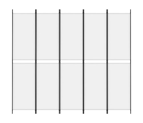 Biombo divisor de 5 paneles de tela blanco 250x220 cm