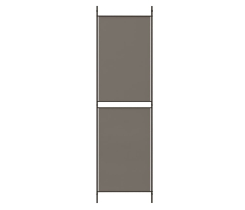 Biombo divisor de 5 paneles de tela gris antracita 250x220 cm