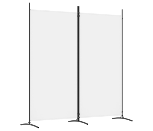 Biombo divisor de 2 paneles de tela blanco 175x180 cm