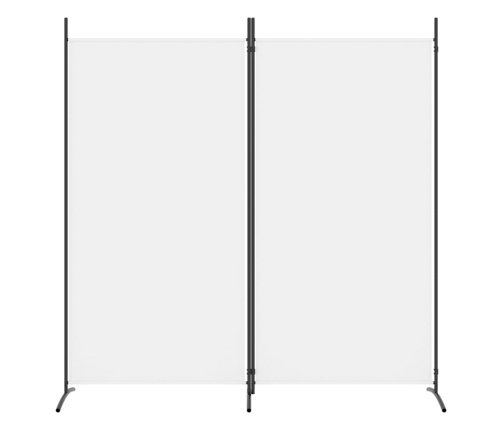 Biombo divisor de 2 paneles de tela blanco 175x180 cm