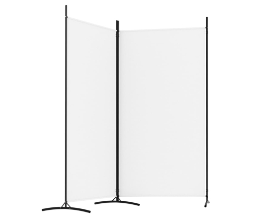 Biombo divisor de 2 paneles de tela blanco 175x180 cm