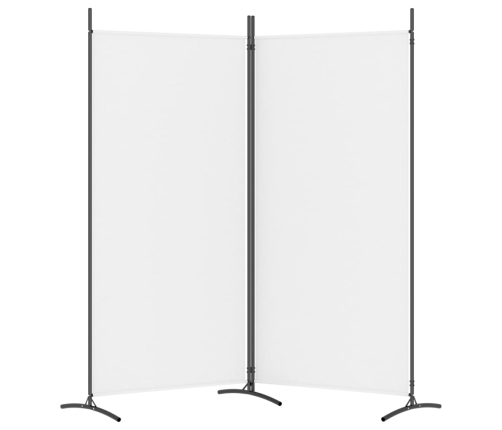 Biombo divisor de 2 paneles de tela blanco 175x180 cm