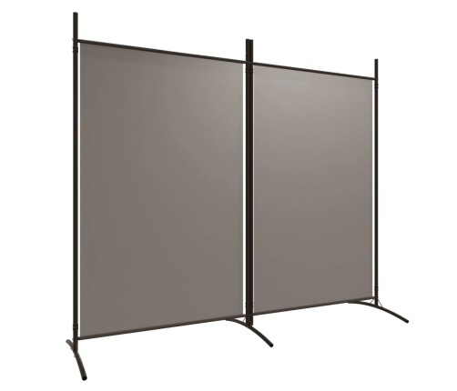 Biombo divisor de 2 paneles de tela gris antracita 175x180 cm