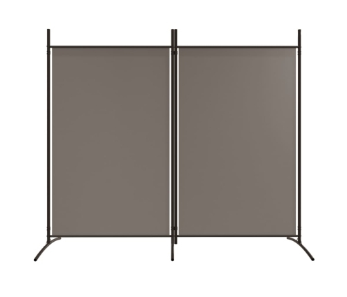 Biombo divisor de 2 paneles de tela gris antracita 175x180 cm