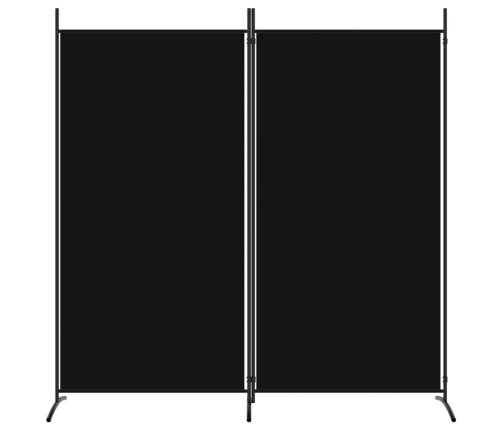 Biombo divisor de 2 paneles de tela negro 175x180 cm