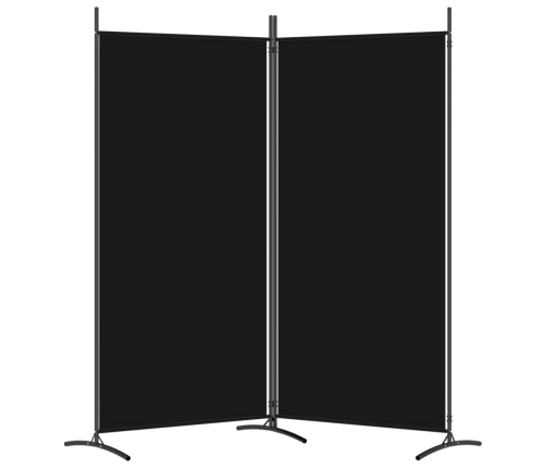 Biombo divisor de 2 paneles de tela negro 175x180 cm