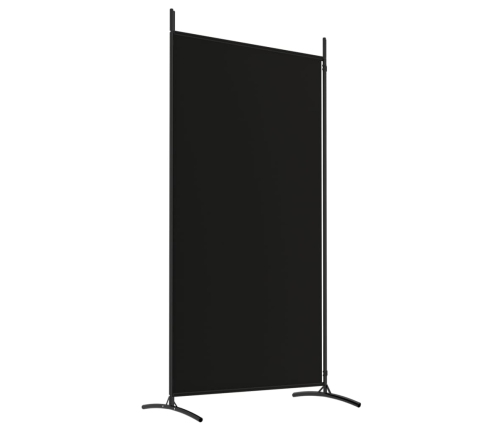 Biombo divisor de 2 paneles de tela negro 175x180 cm