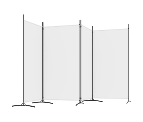 Biombo divisor de 4 paneles de tela blanco 346x180 cm