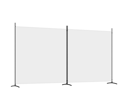 Biombo divisor de 2 paneles de tela blanco 348x180 cm