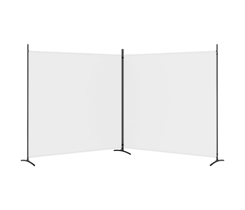 Biombo divisor de 2 paneles de tela blanco 348x180 cm