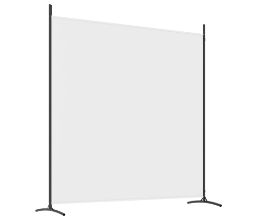 Biombo divisor de 2 paneles de tela blanco 348x180 cm