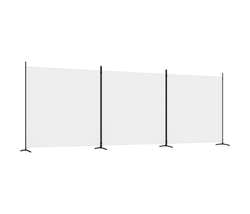 Biombo divisor de 3 paneles de tela blanco 525x180 cm