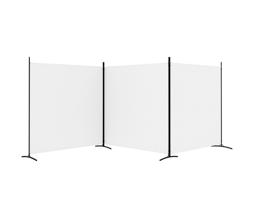 Biombo divisor de 3 paneles de tela blanco 525x180 cm