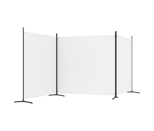 Biombo divisor de 3 paneles de tela blanco 525x180 cm