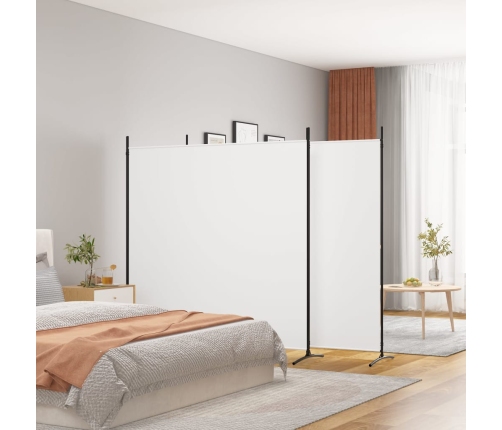 Biombo divisor de 3 paneles de tela blanco 525x180 cm