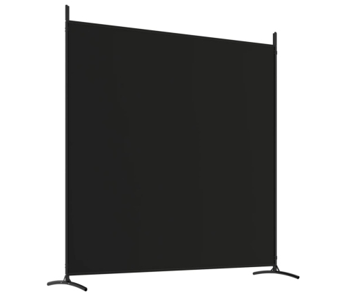 Biombo divisor de 3 paneles de tela negro 525x180 cm