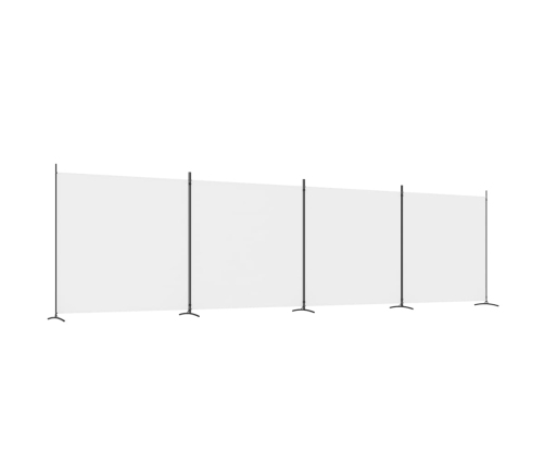 Biombo divisor de 4 paneles de tela blanco 698x180 cm