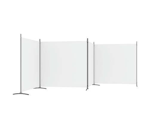 Biombo divisor de 4 paneles de tela blanco 698x180 cm