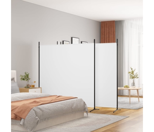 Biombo divisor de 4 paneles de tela blanco 698x180 cm