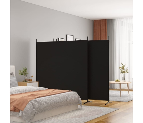 Biombo divisor de 4 paneles de tela negro 698x180 cm