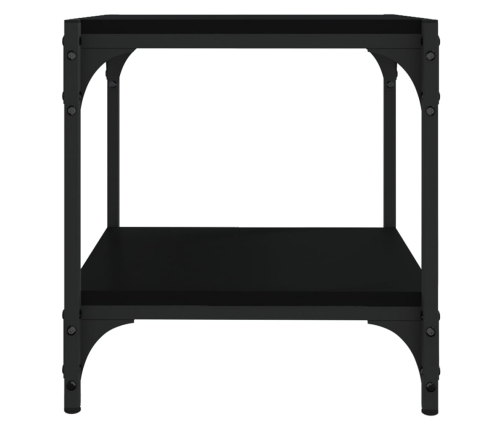 vidaXL Mueble para TV madera contrachapada y acero negro 40x33x41 cm