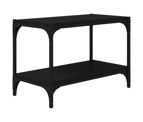 vidaXL Mueble para TV madera contrachapada y acero negro 60x33x41 cm