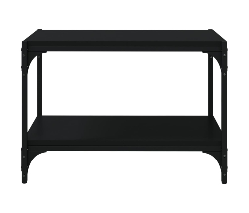 vidaXL Mueble para TV madera contrachapada y acero negro 60x33x41 cm