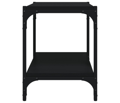 vidaXL Mueble para TV madera contrachapada y acero negro 60x33x41 cm