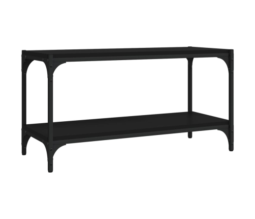 vidaXL Mueble para TV madera contrachapada y acero negro 80x33x41 cm