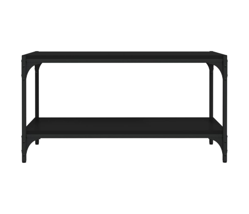 vidaXL Mueble para TV madera contrachapada y acero negro 80x33x41 cm