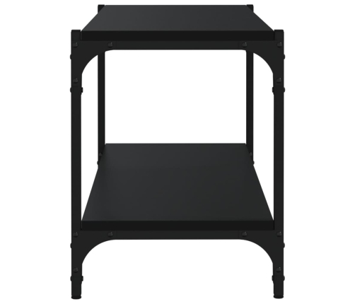 vidaXL Mueble para TV madera contrachapada y acero negro 80x33x41 cm