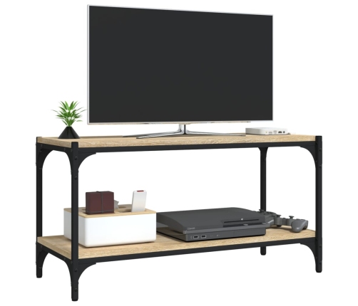 Mueble para TV contrachapada y acero roble Sonoma 80x33x41 cm