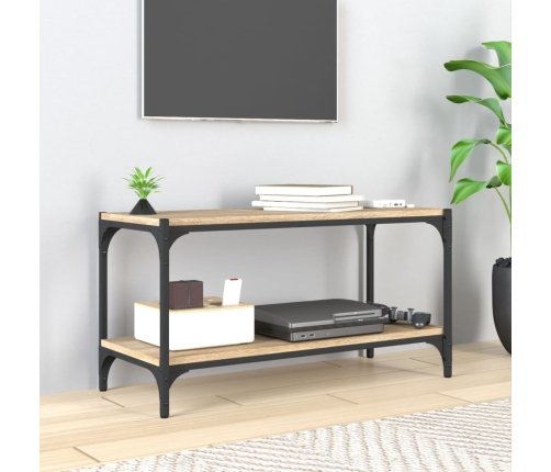 Mueble para TV contrachapada y acero roble Sonoma 80x33x41 cm