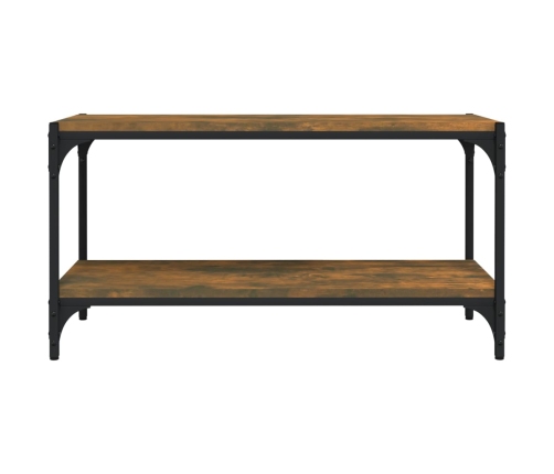 Mueble para TV contrachapada y acero roble ahumado 80x33x41 cm