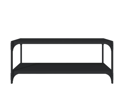 vidaXL Mueble para TV madera contrachapada y acero negro 100x33x41 cm