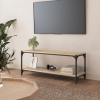 Mueble para TV contrachapada y acero roble Sonoma 100x33x41 cm