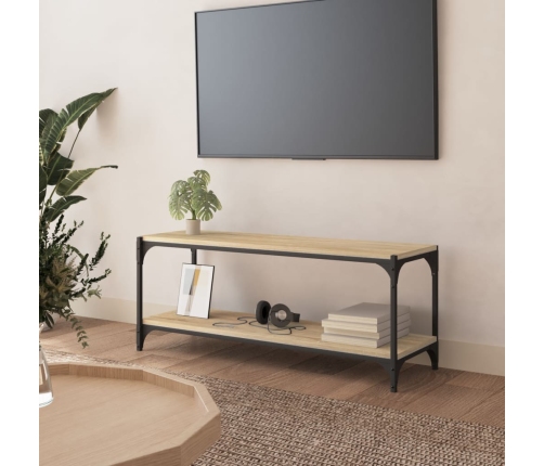 Mueble para TV contrachapada y acero roble Sonoma 100x33x41 cm