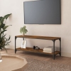 Mueble para TV contrachapada y acero roble ahumado 100x33x41 cm