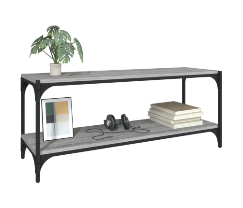 Mueble para TV contrachapada y acero gris Sonoma 100x33x41 cm