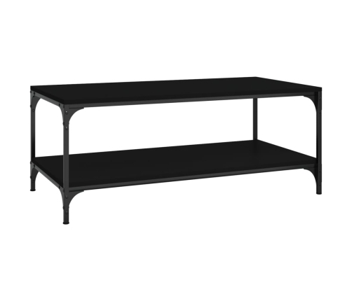 Mesa de centro de madera contrachapada negro 100x50x40 cm