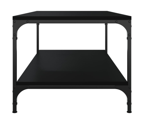 Mesa de centro madera contrachapada negro 80x50x40 cm