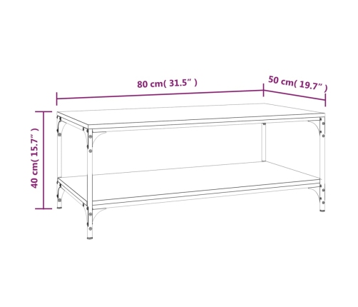 Mesa de centro madera contrachapada roble Sonoma 80x50x40 cm