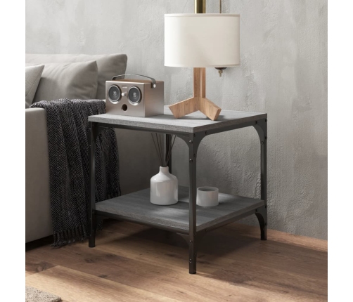 Mesa auxiliar de madera contrachapada gris Sonoma 40x40x40 cm